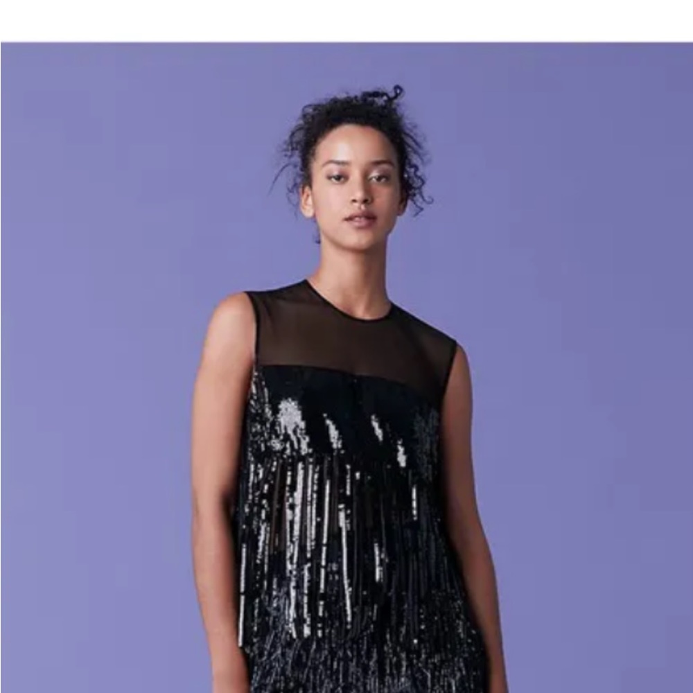 Sequin fringe blouse